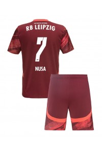 RB Leipzig Antonio Nusa #7 Babyklær Borte Fotballdrakt til barn 2024-25 Korte ermer (+ Korte bukser)